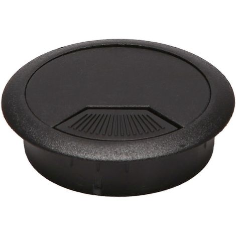 Lot de 2 passe-câbles noirs de 50 mm pour bureau, pour la gestion des fils et des cordons. (1/5)