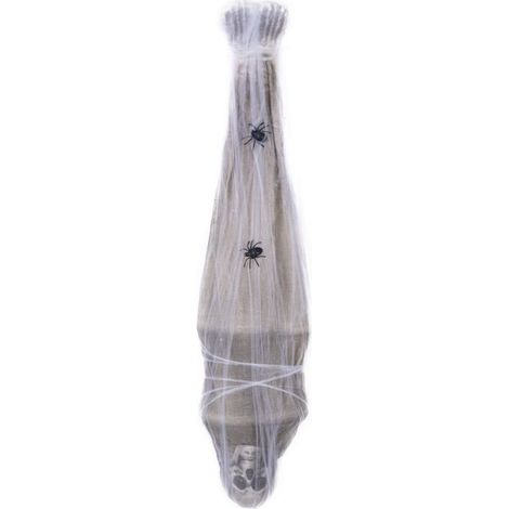 Momie animée Halloween - PTIT CLOWN - Animée et sonore - Effets lumineux - Hauteur 120 cm - Décoration à suspendre (1/5)