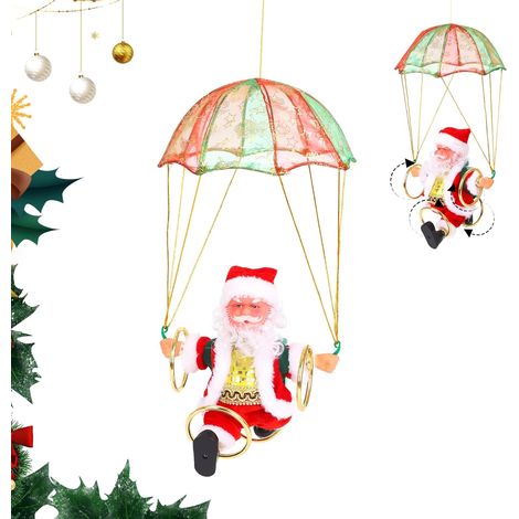 Décoration de Noël à Suspendre Père Noël,Suspendu Parachute Père Noël Ornement Santa Pendentif Arbre (1/5)