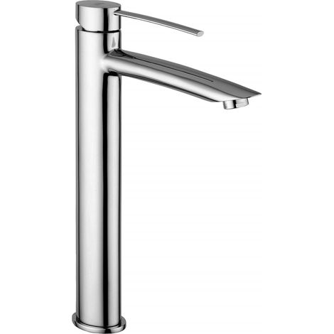 Mitigeur de lavabo en laiton avec bec haut Paffoni BERRY BR081CR Chromé - Sans vidage (1/2)