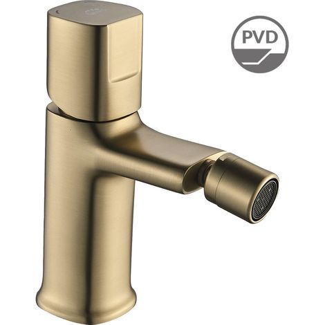 Rubinetto bidet a pavimento LAVEO Tores oro spazzolato con tappo