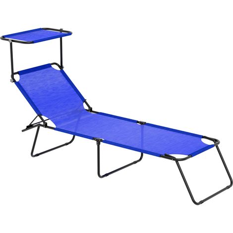 Lettino Pieghevole Con Tettuccio Regolabile Prendisole Parasole Schienale Reclinabile Regolabile Struttura In Metallo Nero Sedia Sdraio Per Spiaggia Mare Giardino Piscina 187 x 53 x 24 Cm (Beige) - Co (1/3)