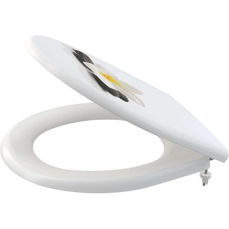 Alca Asientos de WC - Asiento inodoro, Softclose, blanco/flor A604 FLOWER (1/3)