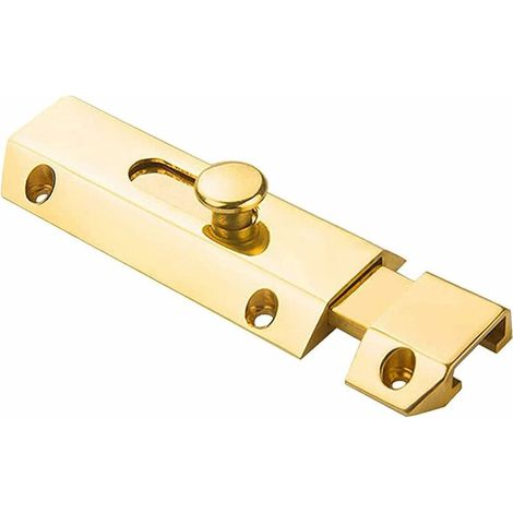 royaluxe - Épais En Laiton Pur Glissière Baril Boulon De Porte Lourds Porte Verrouillage De Sécurité Verrouillage Or Clair,(1pcs) (1/5)