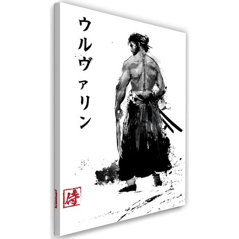 Tableau Wolverine samouraï style à l'encre - 70 x 100 cm (1/5)