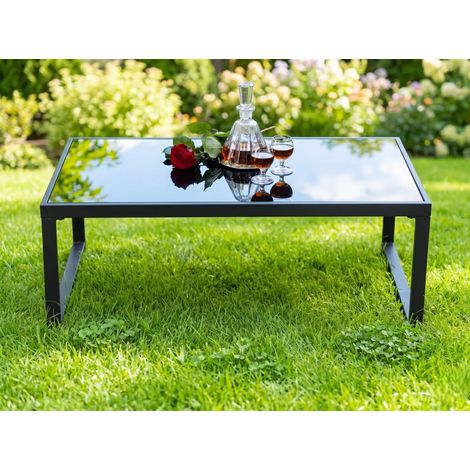 Mesa de aluminio con tapa de cristal (1/3)