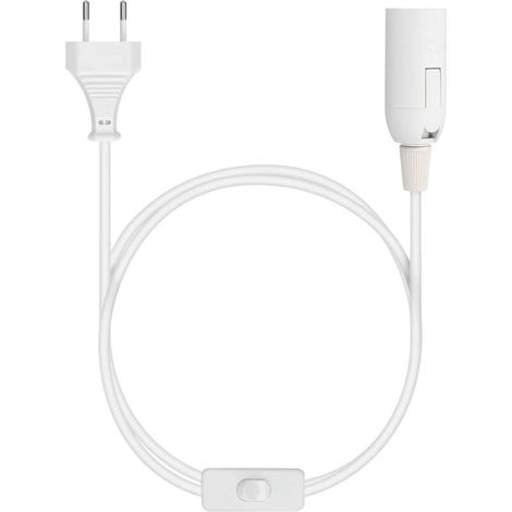 Douille E27 - Câble Alimentation 1,8 M Avec Interrupteur Et Prise Europlug - Pour Lampe À Visser - Lot De 1 (1/4)