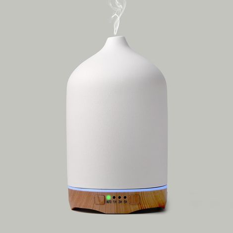 Ceramic Humidifier, 250ml, 7 Light Colors, 2 Spray Modes, Timer, Auto Shut-Off, Bedroom/Office (1/5)