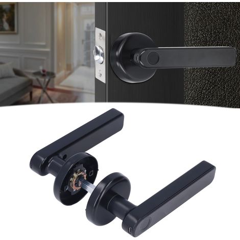 Serrure électronique à empreinte digitale et code, verrou de porte intelligent à écran tactile pour la maison et le bureau, noir (1/5)