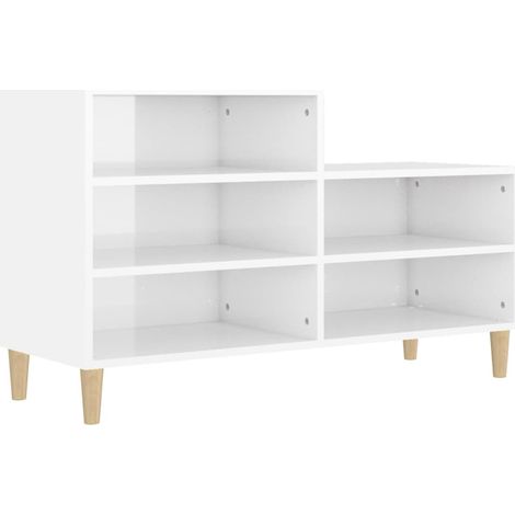 Armoire à chaussure  Meuble à chaussure Blanc brillant 102x36x60 cm Bois ingénierie
