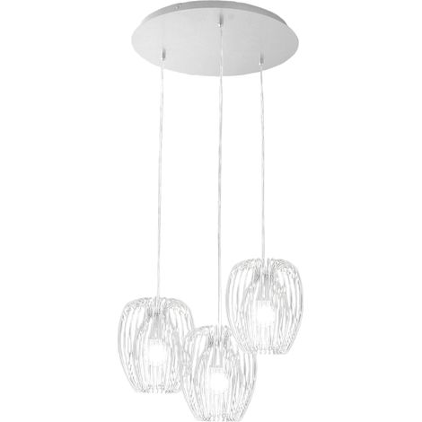 Suspension Camp En Métal Blanc Ø500 Mm, Design Moderne Et Structure Élégante Pour Éclairage Intérieur, Classe 1 Ip20 (1/3)