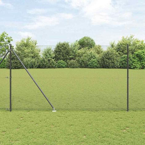 Zaunpfosten Grau 10 x 1,5 m (16 x 16 mm Gitter) Stahl und PVC