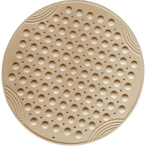 Tapis de Douche antidérapant Rond Tapis de Douche antidérapant avec ventouses Lavable en Machine Tapis Douche,Kaki (1/5)