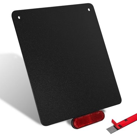 Support de plaque moto aluminium 180x200mm noir avec réflecteur homologué E4 (1/5)