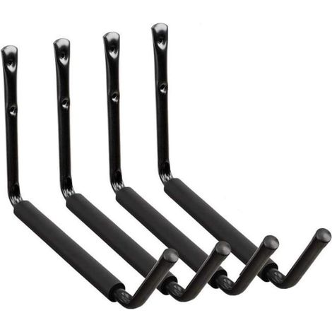 Crochet De Garage - Charge Maximale 25 Kg - Pour Kayak Vélo Echelle Outils - Fixation Murale Sur Bois Brique Bloc - Lot De 4 (1/5)