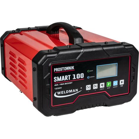 WELDMAN, modelo SMART 100, Cargador de baterías automático 6V/12V, ideal para coches, motos y baterías pequeñas, control inteligente, protección electrónica, carga segura