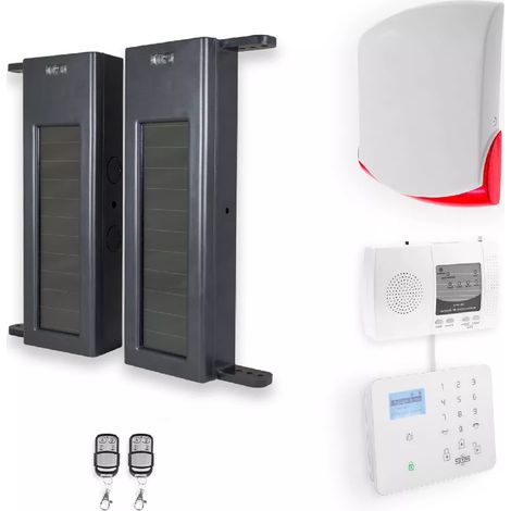 Kit "protection agricole" - 1 jeu de barrières 1B-60 portée 900m + alerte GSM appel/SMS + sirène 120 dB (DA600+/KP) (1/5)