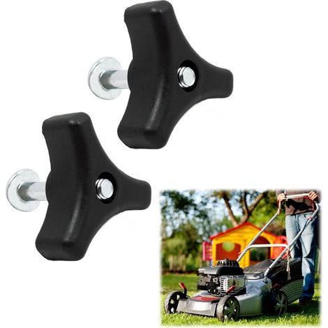 Lot de 2 Boulon de Rechange pour Tondeuse à Gazon Poignée Universelle de Tondeuse à Gazon Poignée de Tondeuse à Gazon (Noir) (1/5)