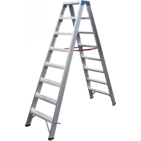 Scala professionale alluminio doppia salita 2x8 gradini frigerio sca 6015 08