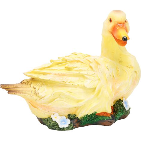Statue de canard en résine, modèle décoratif pour jardin extérieur, jaune (1/5)