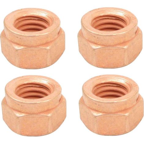 4x écrou d'échappement M8x1,25 acier cuivré M8 clé 13mm pot collecteur voiture moto tracteur tondeuse engin agricole (1/2)