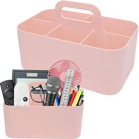 Schubladenorganizer mit Griff, Mehrzweckkorb aus Kunststoff mit 5 Fächern, herausnehmbarer Reinigungskorb, stapelbarer Schreibtischkorb für Bastelmaterialien, Kosmetik und Zubehör (1/5)