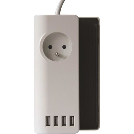 Dock chargeur de bureau USB + prise 2P+T 16A - Voltman (1/2)