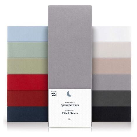 Lot de 1 Drap Housse 90x200 Bonnet 30 cm - Drap Housse 90 x 200 Microfibre De Haute Qualité - Doux, Résistant, Anti Plis - Certifié Oeko-Tex – Gris (1/4)