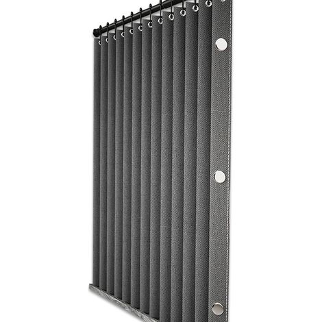 Foldable magnetic shower curtain, waterproof and mildew resistant, magnetic, made of thick linen, unlined, gray, 80 x 200 cm. (1/5)