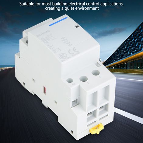 Contacteur bipolaire pour courant alternatif domestique 40A économie d'énergie sur rail DIN 2NO 50/60 Hz 220/230 V (1/5)