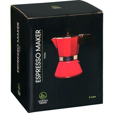 Leopold Vienna Espressokocher 6 Tassen/rot/Induktion LV113007