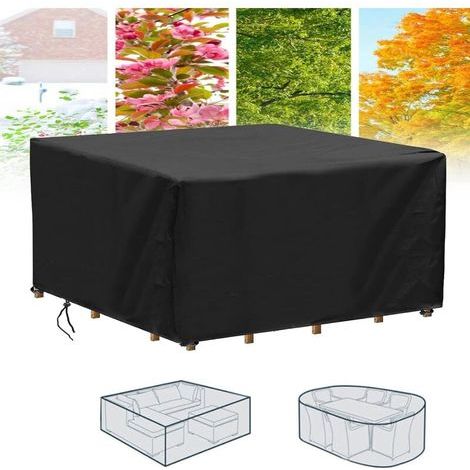 Gartenmöbelabdeckung (120 x 120 x 85 cm / L x B x H), Plane, Tischabdeckung, 600D Oxford-Gewebe, wasserdichte Schutzhülle für Gartenmöbel, wasserdichte und UV-beständige Gartenmöbelabdeckung, YMYNY (1/5)