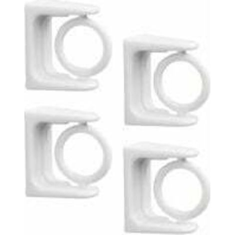 4Pcs Rideau Tringle Support Mural Crochets Porte- Tige Rideaux Rideau Draperie Tige Tige Pince de Porte- Tige (Blanc) (1/3)