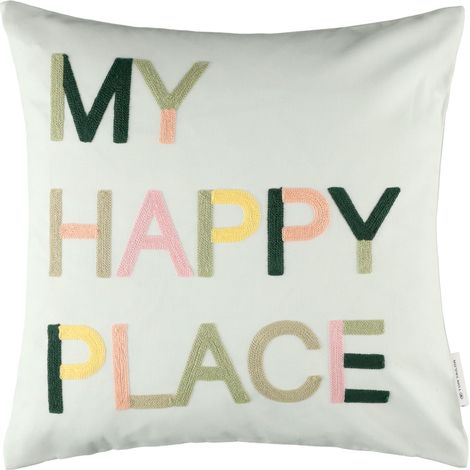 TOM TAILOR housse de coussin HAPPY - 1 pièce 45x45 cm, blanc cassé