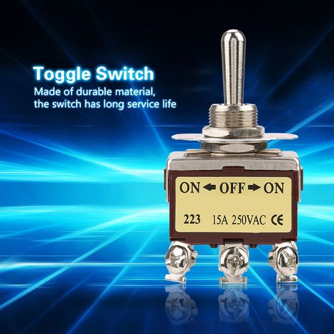 Momentaner Wippschalter, 3 Positionen EIN-AUS-EIN, 6 Pins, 12 mm, 15 A, 250 V Wechselstrom (1/5)