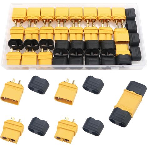 10 Paires XT60 XT60H Batterie Connecteur, XT60H Gaine Connecteur, XT60H Connecteur mâle et Femelle, pour RC Lipo Battery (1/5)