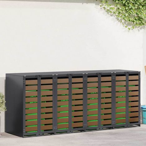 Wagenmüllbehälter für 4 Behälter 272 x 77,5 x 115,5 cm Stahl
