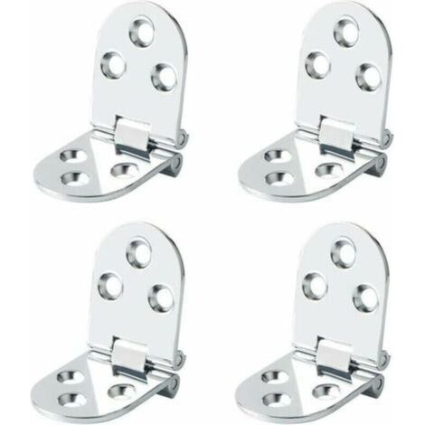 Charnières de Table Pliantes Connecteur Rabattable Montage de Meubles en Inox Pliant de 180 Degrés, 2.5 mm d’épaisseur, Finition de Chrome en Acier Inoxydable, 4 Pcs (1/4)