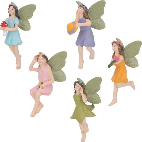 handbemalte Feenfiguren im Retro-Stil aus hochwertigem Kunstharz – bezaubernde, lebensechte Mini-Gartendekoration für draußen (1/5)