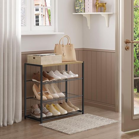 WOLTU 3 Tiers Shoe Rack Stand Compact Space Saving Storage Organiser Shelf Oak (1/5)