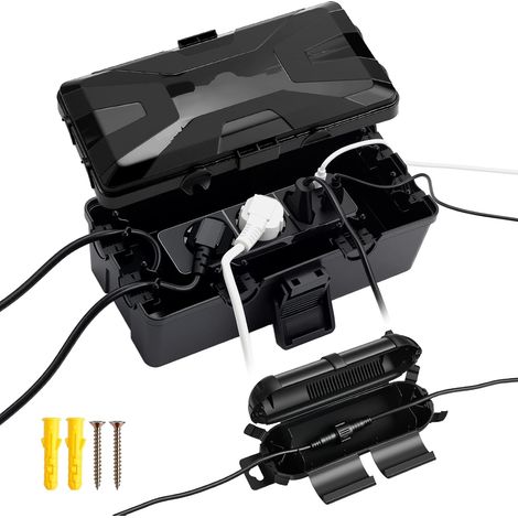 Boîtier Étanche Extérieur IP54 – Coffret de Protection Électrique ABS, Résistant aux Intempéries, pour Jardin, Éclairage Extérieur, Rallonge, Installation Facile (1/5)