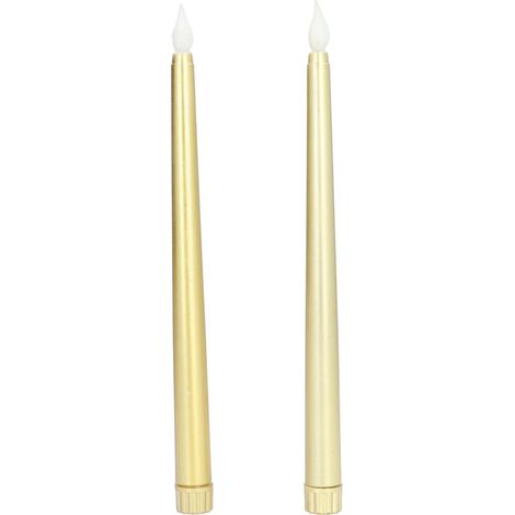 Bougie Sans Flamme - LED Conique - 28 cm - Alimentation Piles AAA - Pour Anniversaire Mariage Décoration Intérieure - Lot de 2 (1/5)