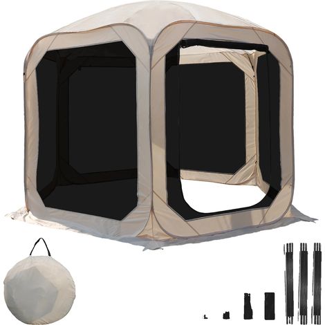 Tente à auvent pop-up, design imperméable, maille anti-moustiques, Tente en maille 3x3m (1/2)