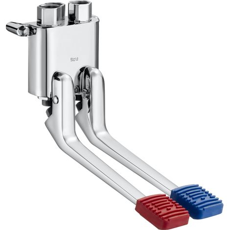 Mezclador temporizado de pedal con instalación a pared FOOT INSTANT - ROCA (1/2)
