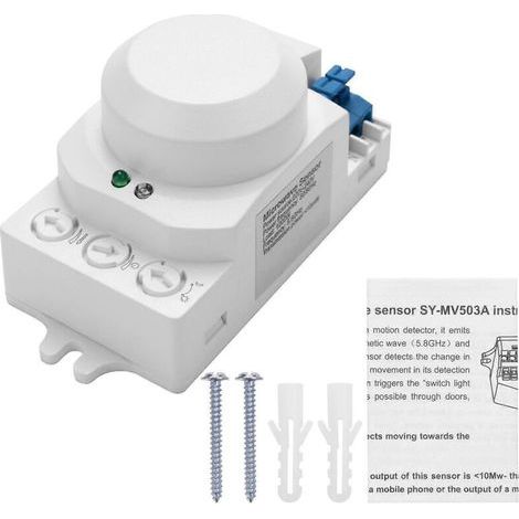 LED-Bewegungsmelder-Lichtschalter mit 5,8-GHz-Funksystem. Weiß