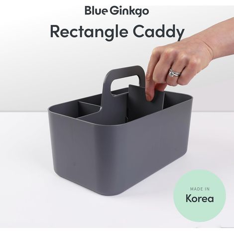 Organiseur empilable JeiibrZui - 25 x 15,5 x 1 cm - Pièces avec séparateur amovible - Gris - Idéal pour la salle de bain, le bureau et l'école (1/5)