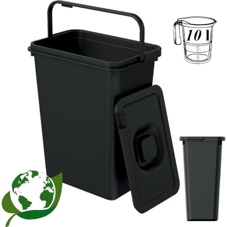 Cestino per rifiuti SYSTEMA BASICA NKS10W - nero per la raccolta differenziata (1/4)