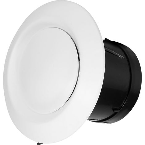 Bouche d'aération plafond 75mm, diffuseur d'air, grille ventilation gaine, valve extraction et insufflation.