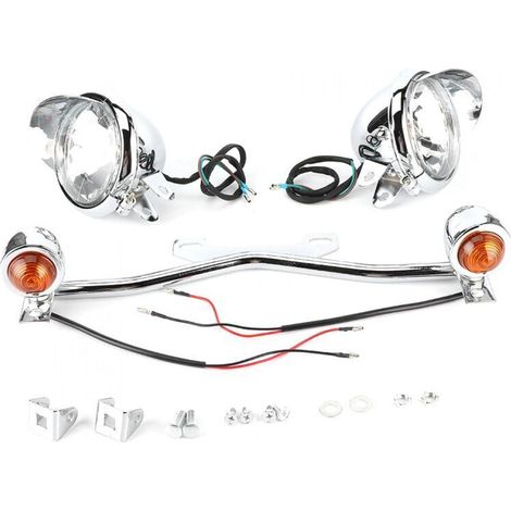 Feu anti-brouillard LED pour Honda Shadow VT750/VTX1300 - Clignotant intégré - Visibilité accrue par mauvais temps (1/4)