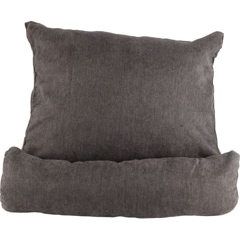 Große, dreieckige Rückenlehne (60 x 22 x 50 cm) mit abnehmbarem, weichem und bequemem Lesekissen, für Sofa oder Bett, dunkelgrau (1/5)